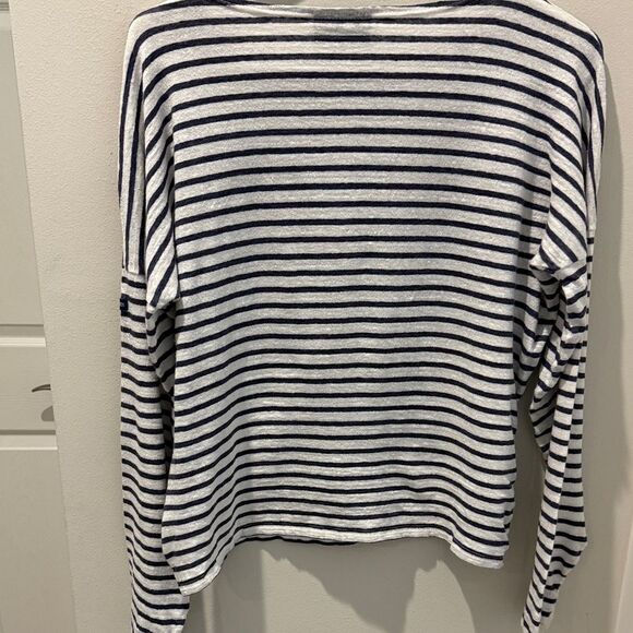 Saint James x Jenni Kayne Classic Striped Long Sleeve Top boatneck linen size  M - Picture 6 of 13